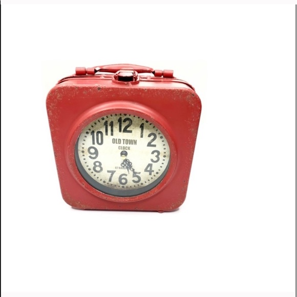 New Red Tan Old Time Clock Double Side Home Decor - Picture 2 of 7